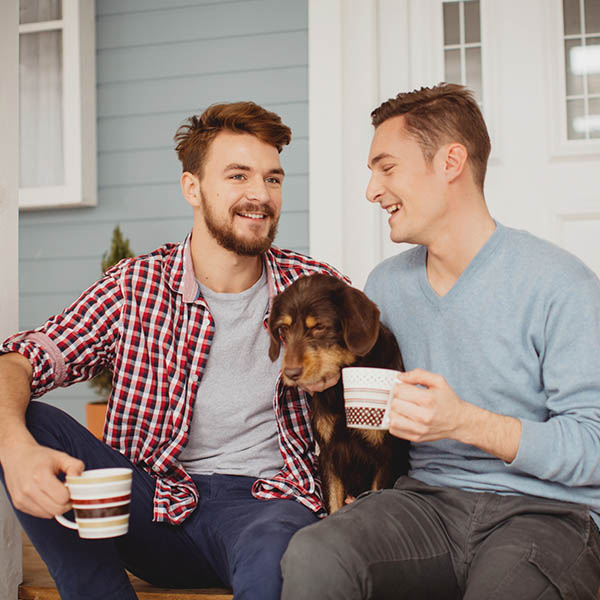 Couple with their dog