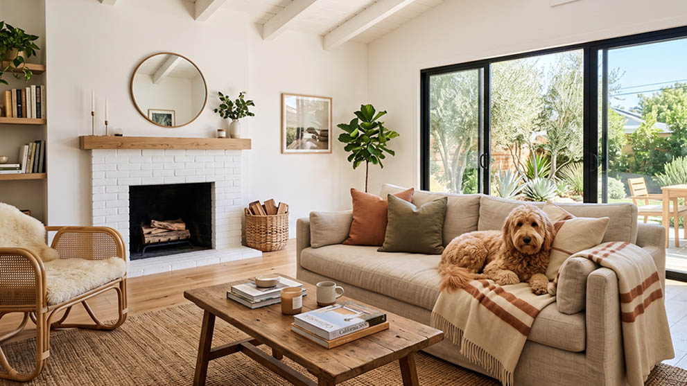 Bright modern living room representing home equity and flexible financing options.