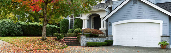 suburban house in the fall season