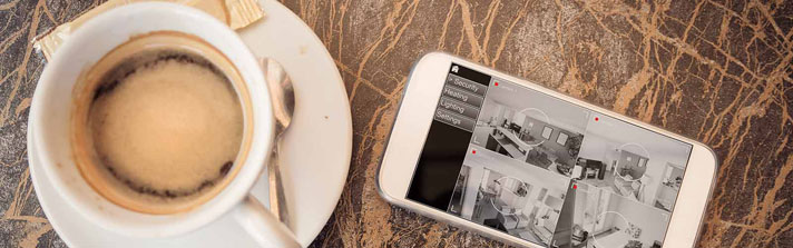 monitoring home security cameras with a smartphone app