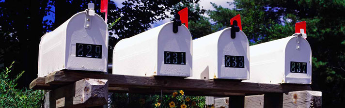 postal mailboxes along the road