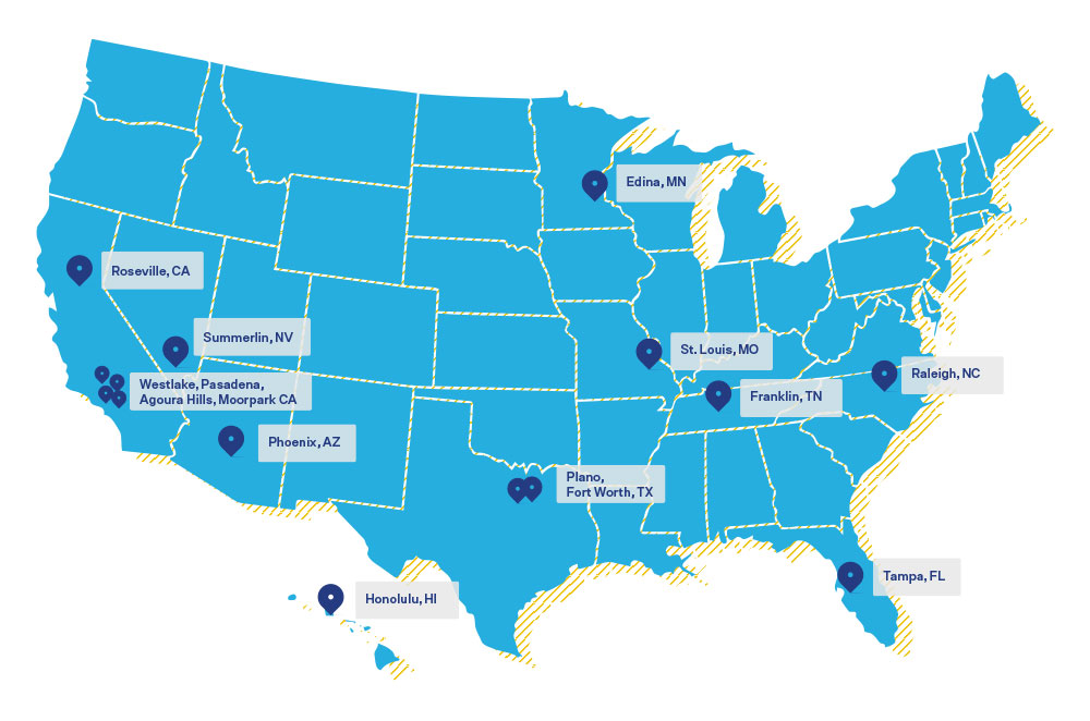 U.S. map locations