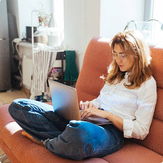 woman with a laptop