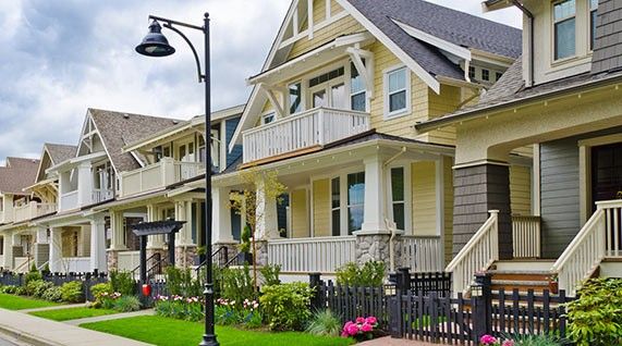 neighborhood of homes