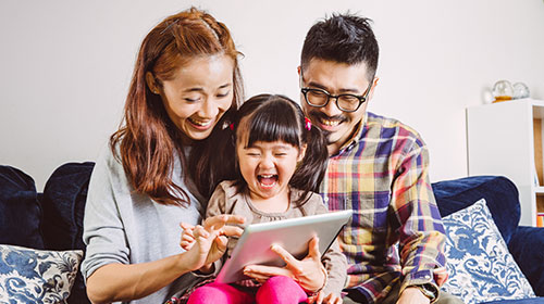 happy family at home