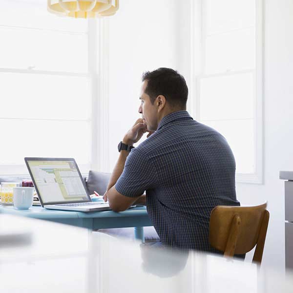 Man working on laptop