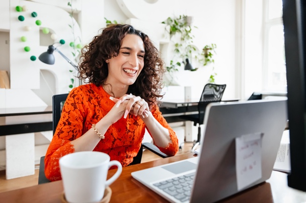 Woman working at laptop